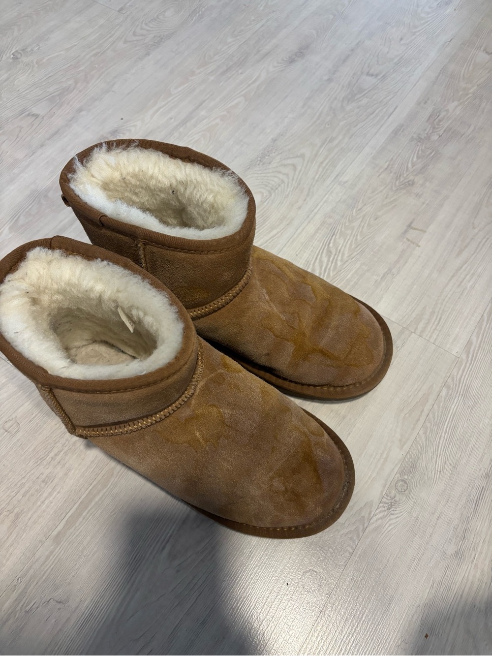 Cozy Chestnut Shearling-Lined Suede Slippers